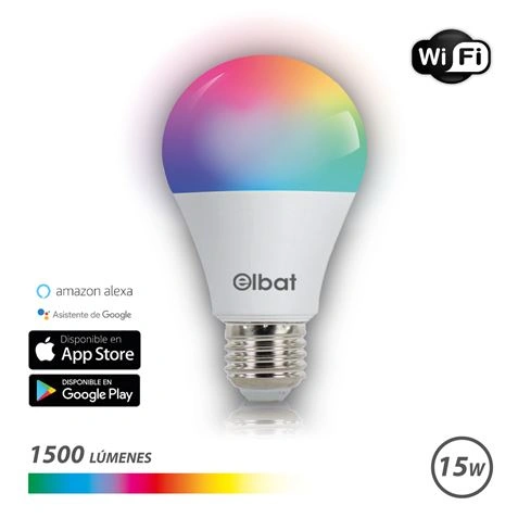 imagen de BOMBILLA LED SMART WIFI A65 E27 15W 1500LM RGB