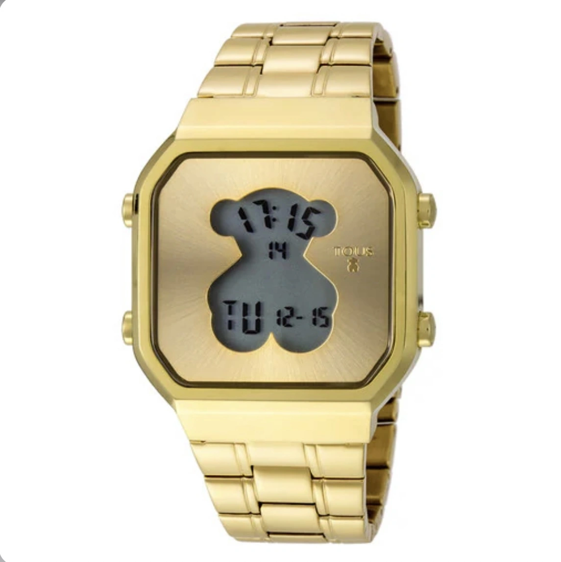 imagen de Reloj digital D-Bear SQ de acero IP dorado