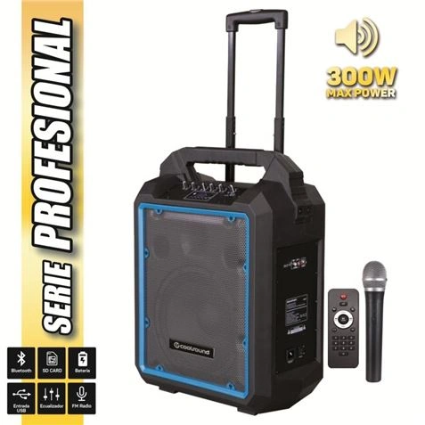 imagen de ALTAVOZ AUTOAMPLIFICADO PRO300 10" 300W CON BATERIA + MICRO SERIE PRO COOLS