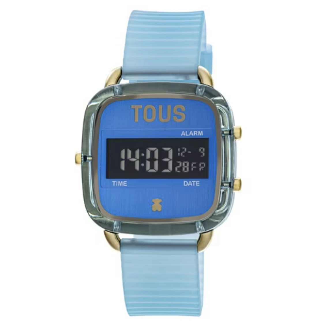 imagen de Reloj digital de policarbonato con correa de silicona azul D-Logo Fresh