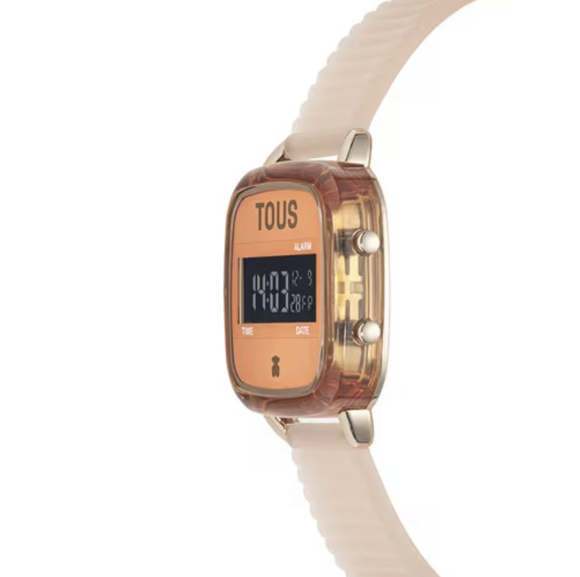 imagen de Reloj digital de policarbonato con correa de silicona naranja D-Logo Fresh