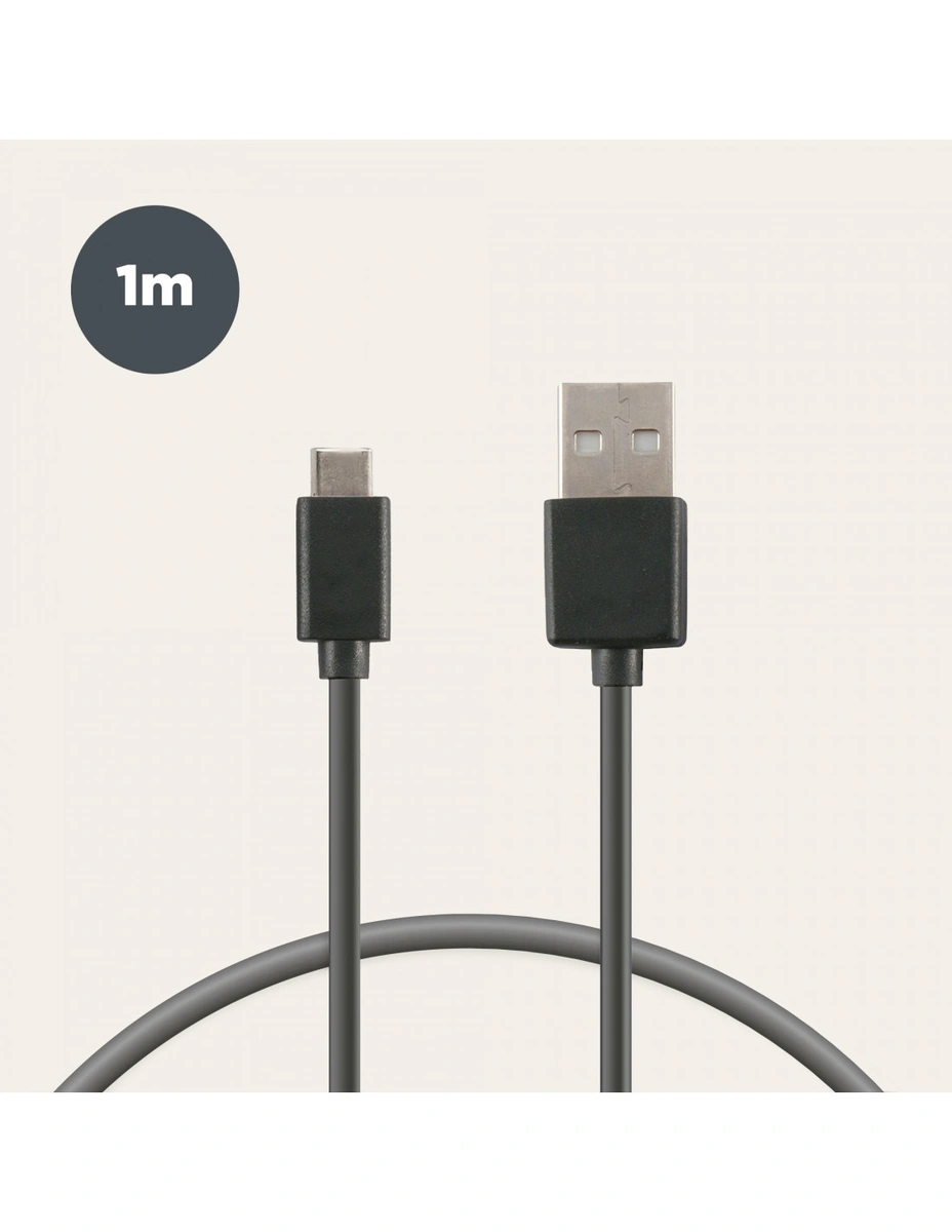 imagen de Cable de carga y datos USB-A a USB-C Contact 10 W, 1 m, Negro
