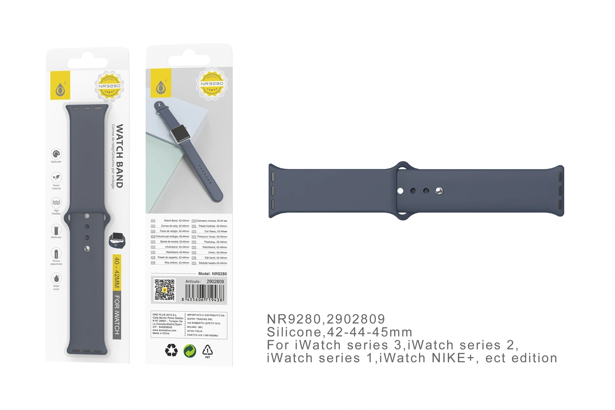 imagen de Correa de Reloj de Silicona Para Iwatch 38/40/41MM NE9279 + NE9280 ONE+