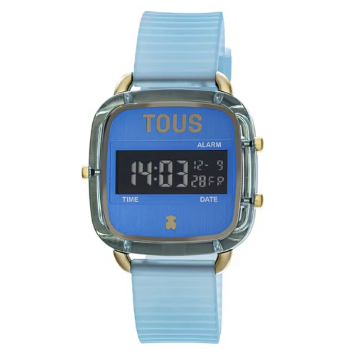 Imagen de: Reloj digital de policarbonato con correa de silicona azul D-Logo Fresh 