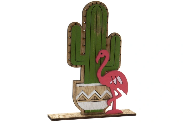 Imagen de: Figura decorativa flamenco y cactus 